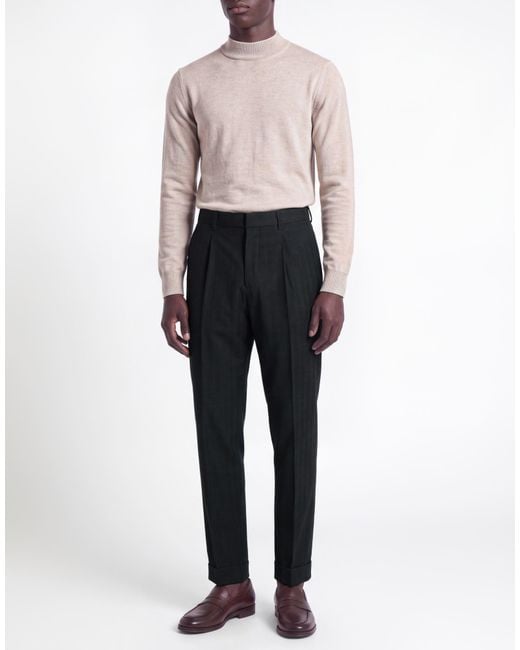 Cellar Door Black Charcoal Pants Virgin Wool, Polyester, Elastane for men