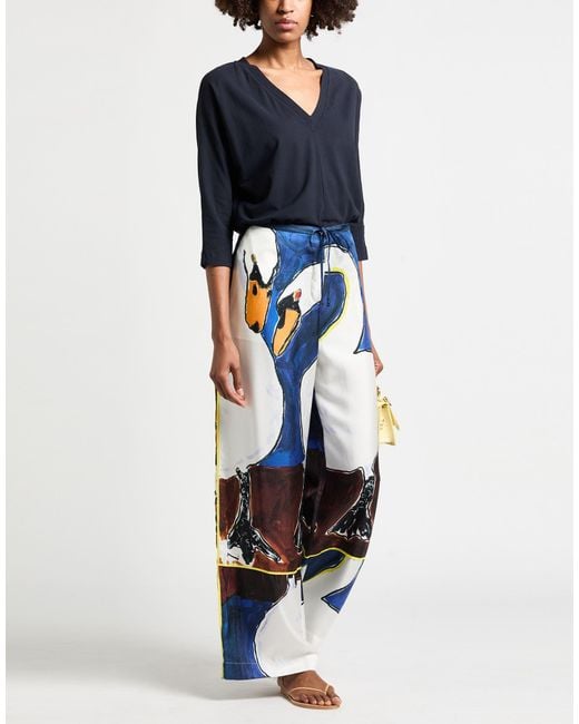 Burberry Blue Pants Silk