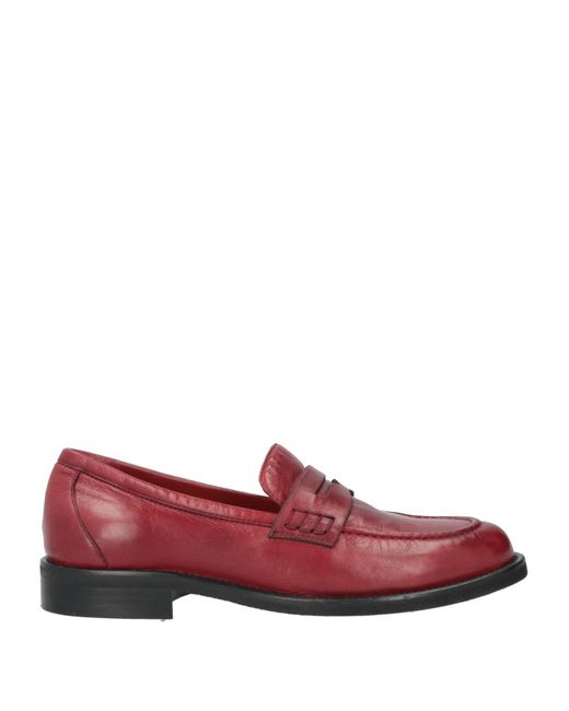 Mara Bini Red Brick Loafers Leather