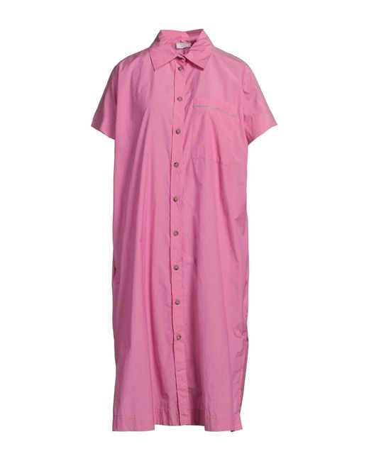 Peserico Pink Fuchsia Midi Dress Cotton, Polyester