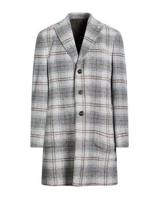 L.b.m. 1911 Gray Coat Polyester, Acrylic, Virgin Wool for men