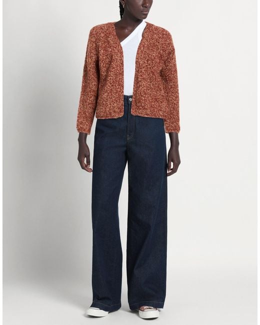 Fabrizio Del Carlo Brown Cardigan Merino Wool, Alpaca Wool, Polyamide