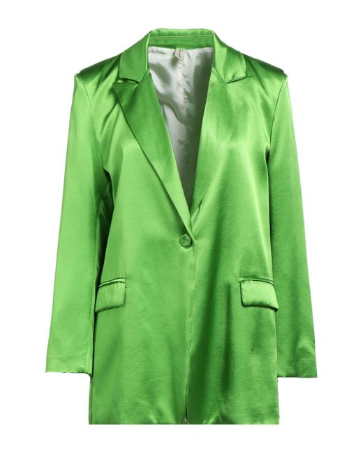 Souvenir Clubbing Satin Suit Jacket in Green Lyst