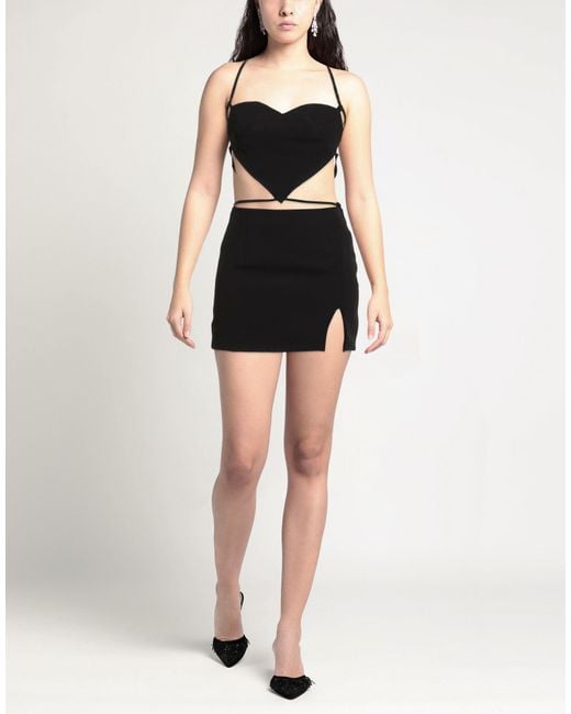 MATILDE COUTURE Black Mini Dress Polyester, Elastane