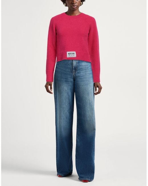 Moschino Red Fuchsia Sweater Acrylic, Polyamide, Polyester, Wool