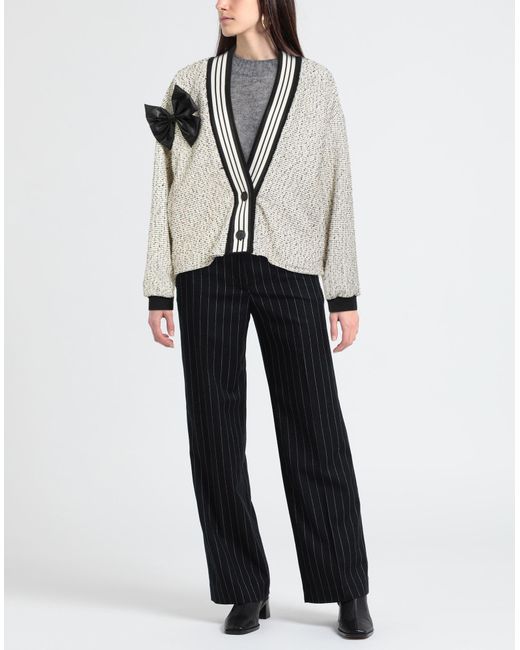 Noir Noir Black Cream Jacket Polyester, Cotton, Viscose