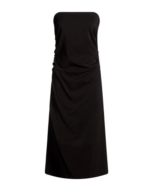 .., merci italia Black Midi Dress Viscose, Elastane
