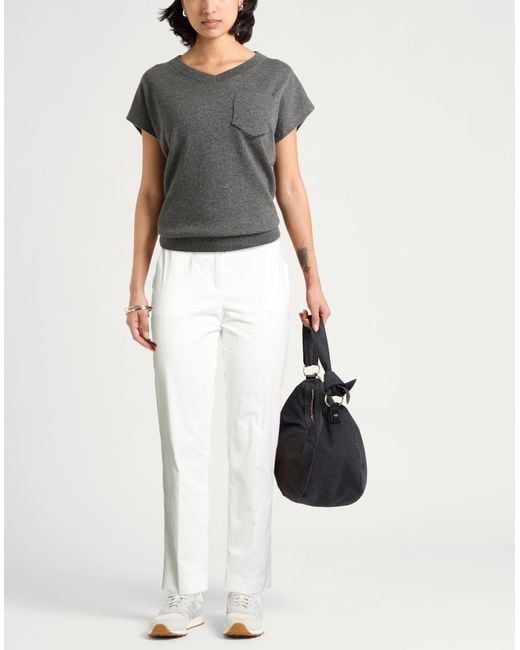 Eleventy White Trouser