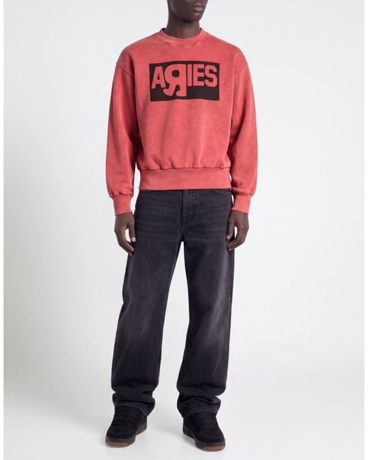 Aries Red Brick Sweatshirt Cotton for men