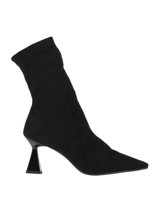 Cinzia Soft Black Ankle Boots Textile Fibers