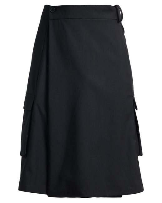 AN OTHER DATE Black Midi Skirt Polyester, Wool, Elastane for men