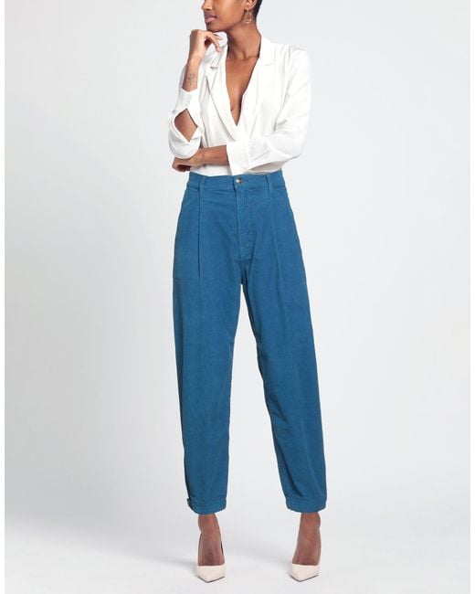 People Blue Pants Cotton, Elastane