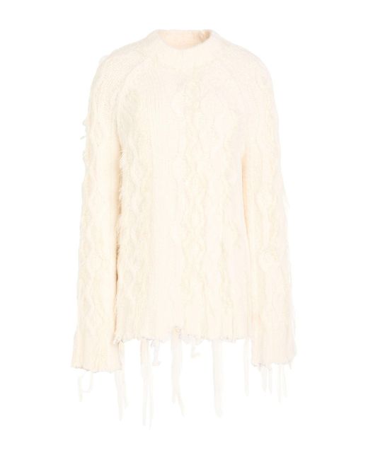 Seafarer White Sweater Alpaca Wool, Virgin Wool, Polyamide
