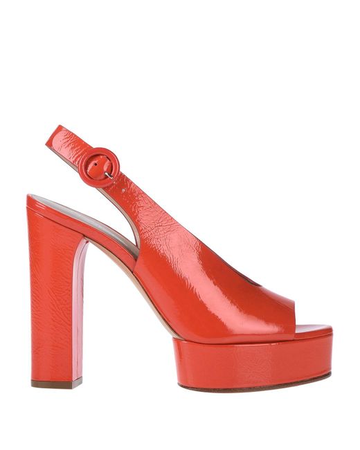 Casadei Leather Sandals in Red | Lyst