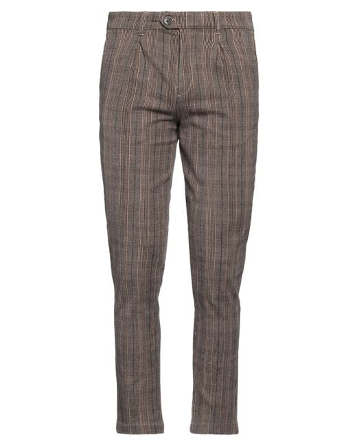 Jack & Jones Gray Pants Cotton, Recycled Polyester, Elastane for men
