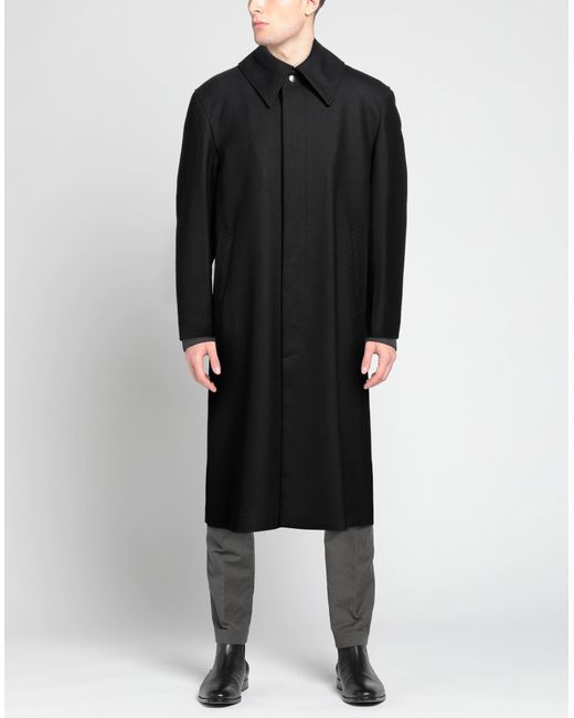 sunflower Black Overcoat & Trench Coat Polyester, Wool, Elastane for men