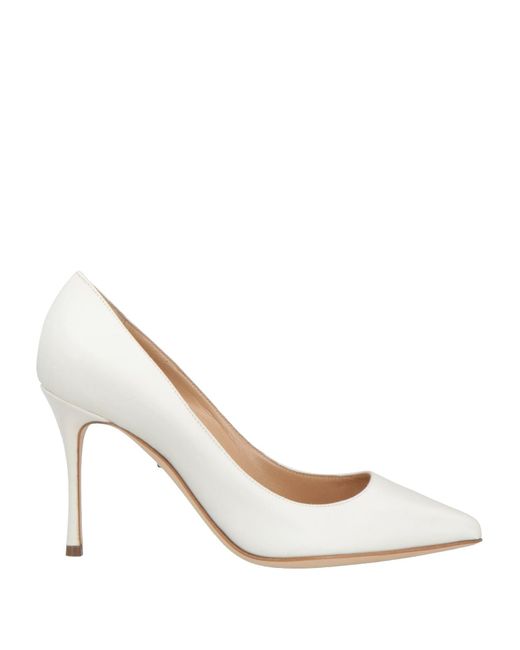 Sergio Rossi White Ivory Pumps Textile Fibers