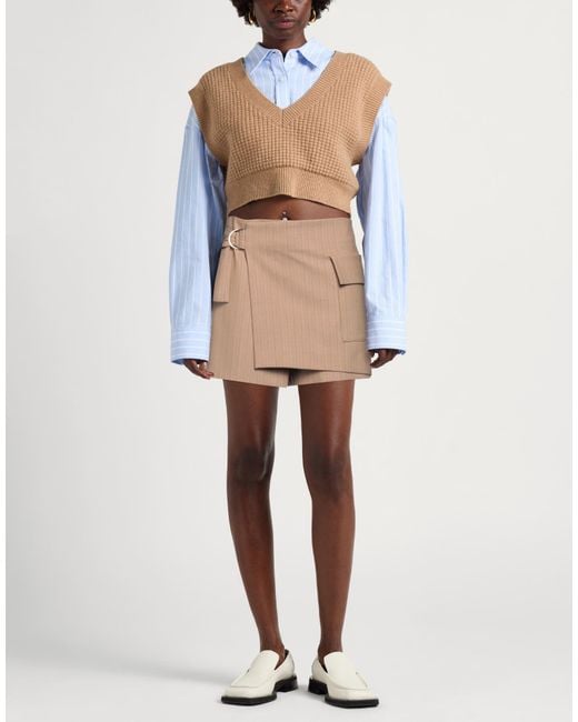 Maje Natural Sand Shorts & Bermuda Shorts Wool, Polyester, Elastane