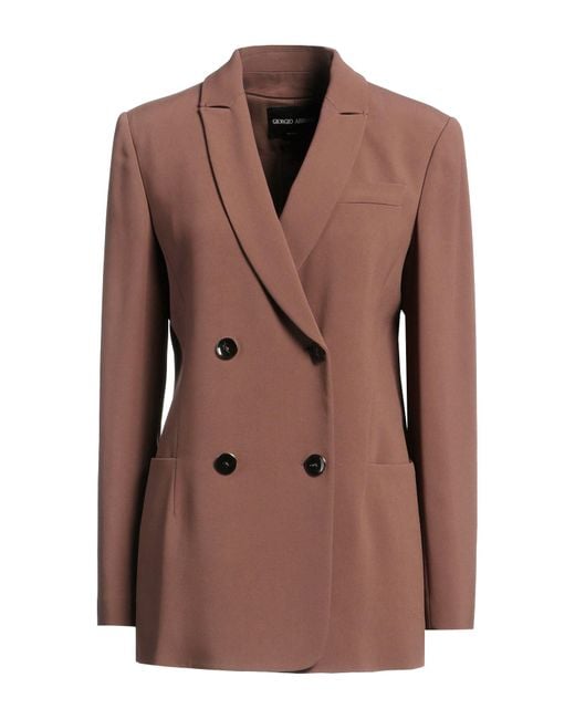 Giorgio Armani Brown Blazer Viscose, Elastane