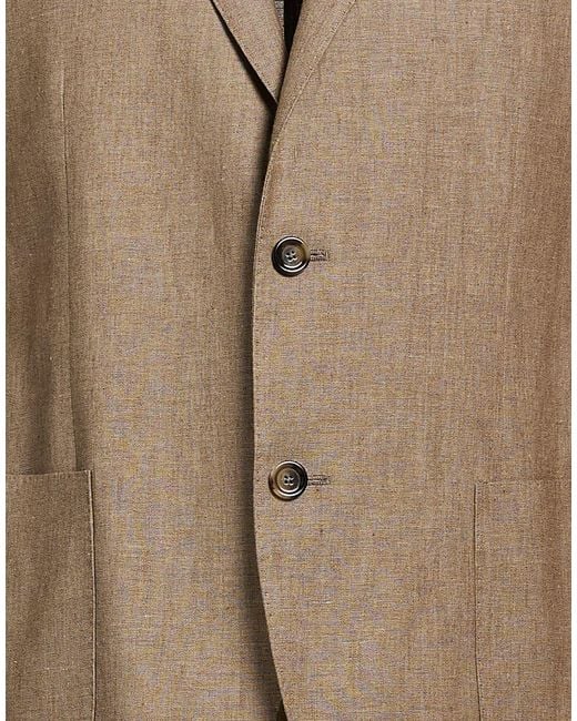 Lardini Brown Blazer Linen, Elastane for men