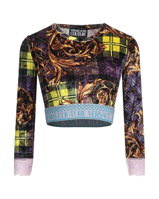 Versace Jeans Couture Blue Top Polyester, Elastane, Polyamide