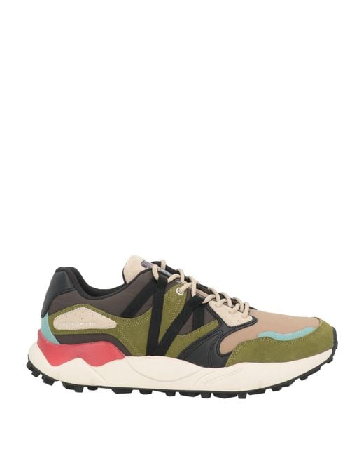 Scotch & Soda Green Sneakers Textile Fibers, Leather for men
