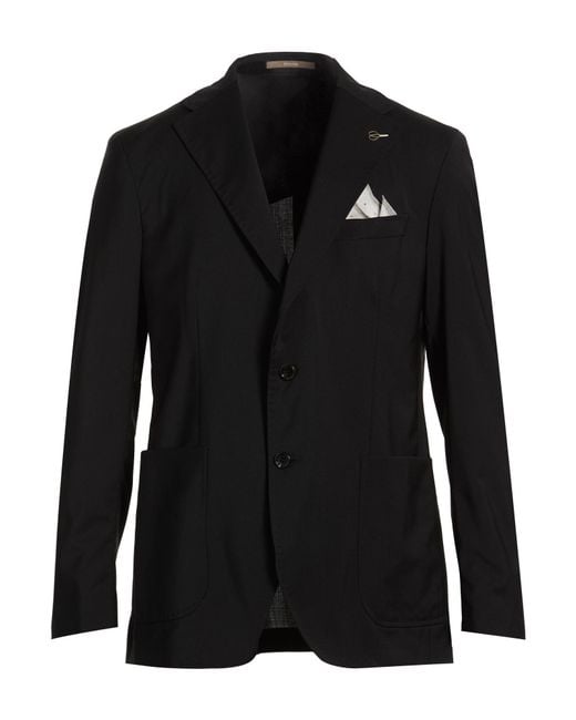 Paoloni Black Blazer Virgin Wool for men