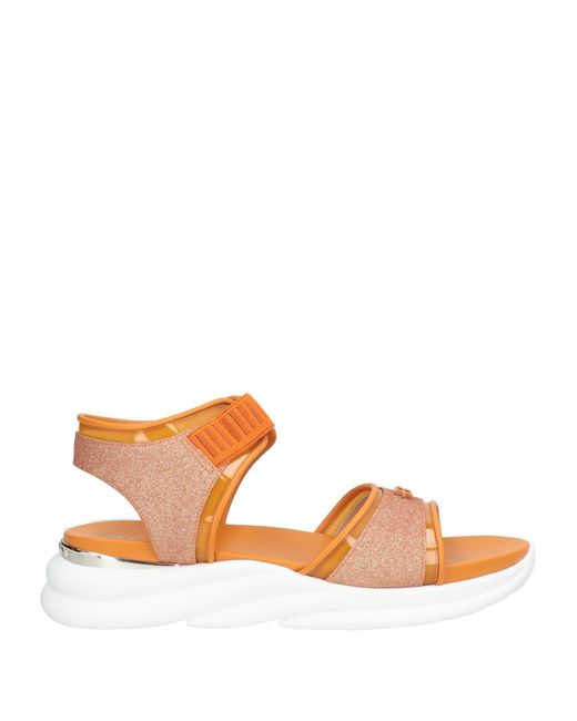 Baldinini Brown Sandals Leather, Textile Fibers, Plastic