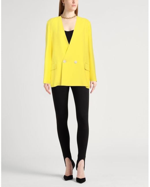Liviana Conti Yellow Blazer Viscose, Acetate, Polyester