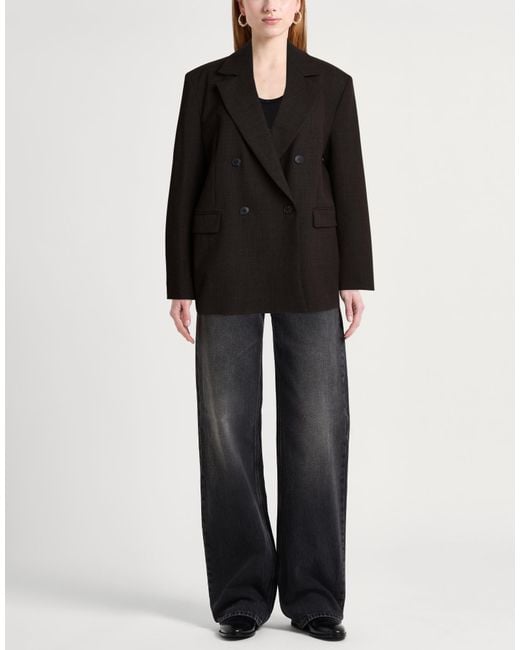 MAX&Co. Black Chocolate Blazer Polyester, Virgin Wool, Elastane