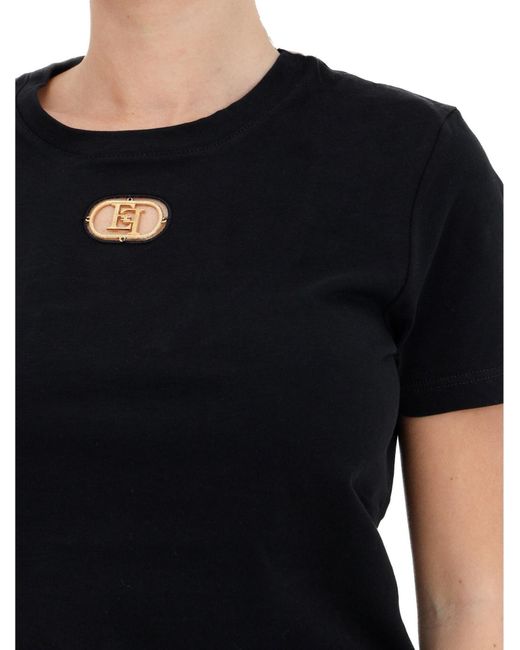 T-shirt Elisabetta Franchi en coloris Black