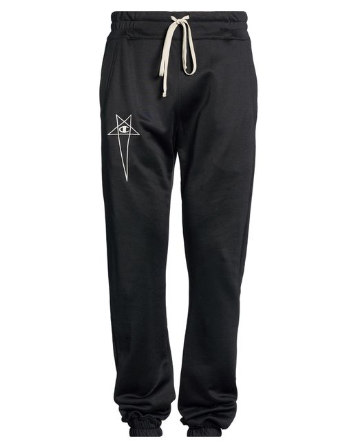 Rick Owens X Champion Black Pants Polyamide, Cotton for men