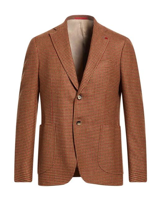 Isaia Brown Blazer Wool for men