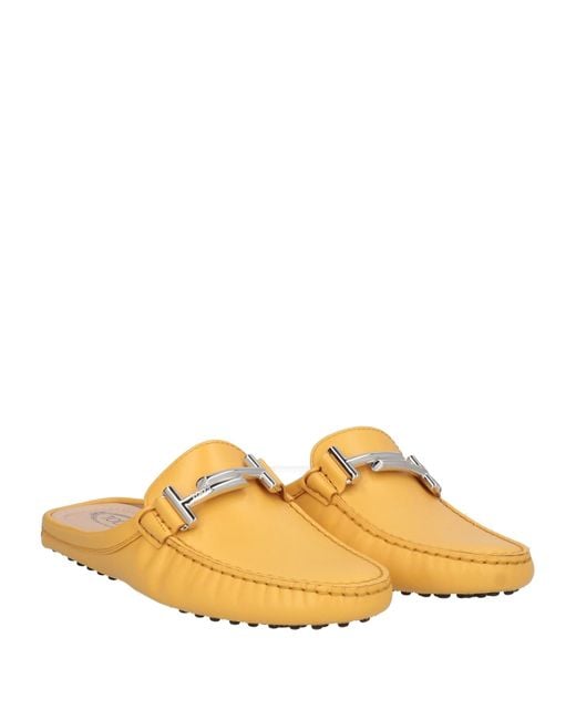 Tod's Yellow Marigold Mules & Clogs Leather