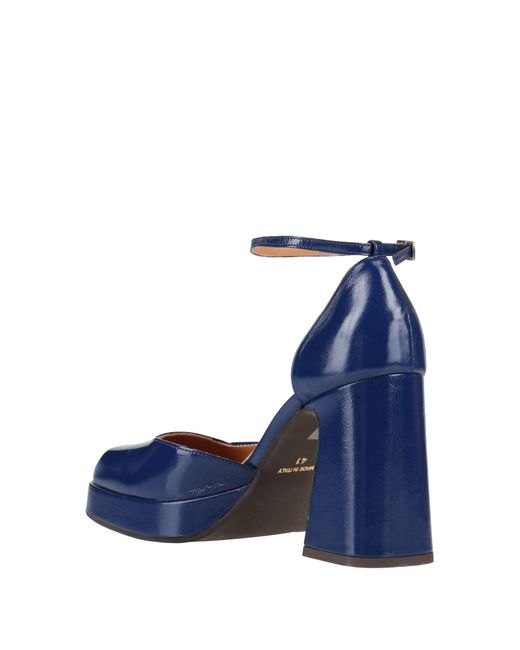 J.A.P. JOSE ANTONIO PEREIRA Blue Bright Pumps Leather