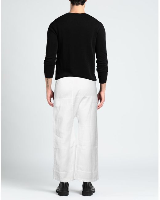 120% Lino White Pants for men
