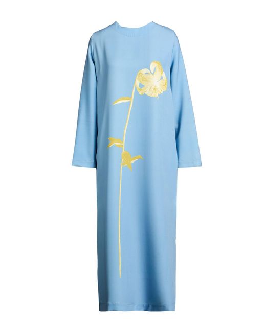 ROSIE ANTWERP Blue Midi Dress Polyester, Elastane