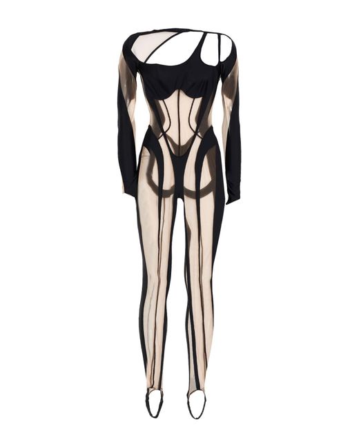 Mugler Black Jumpsuit Polyamide, Elastane