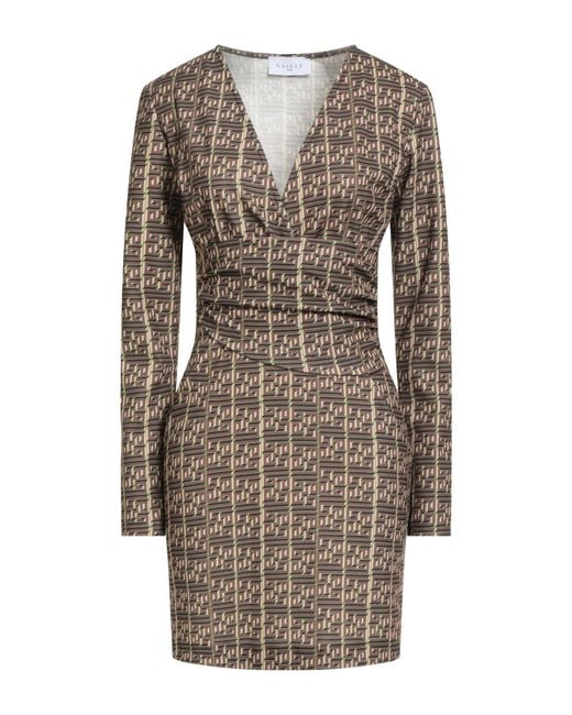 Gaelle Paris Brown Mini Dress Polyester, Elastane