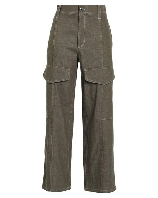 Brunello Cucinelli Gray Military Pants Cotton