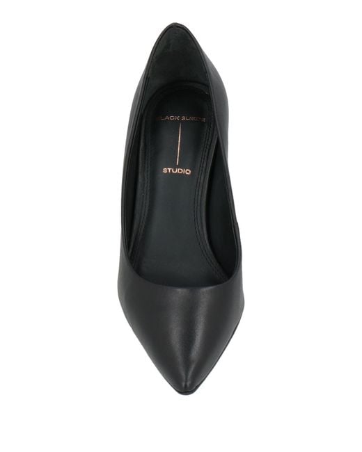 Black Suede Studio Black Pumps Leather