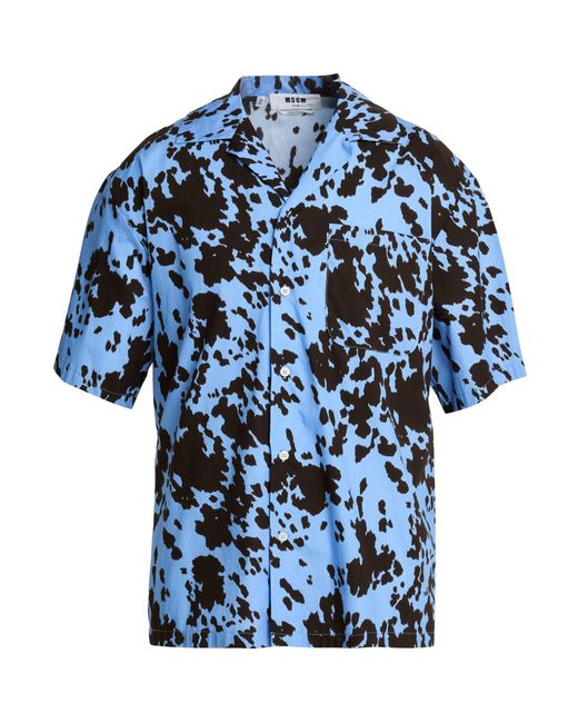 MSGM Blue Shirt Cotton for men