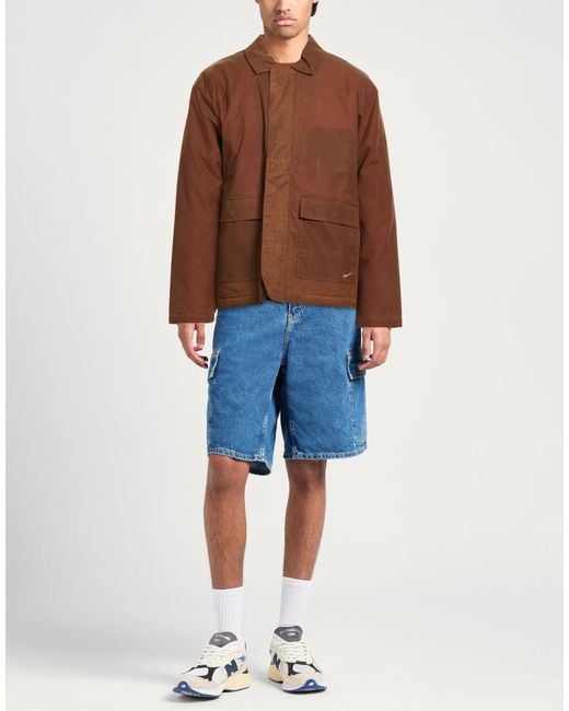 Nike Brown Jacket Cotton, Nylon for men