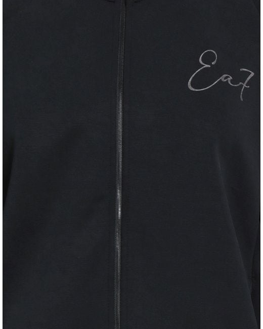 EA7 Black Sweatshirt Polyester, Modal, Elastane