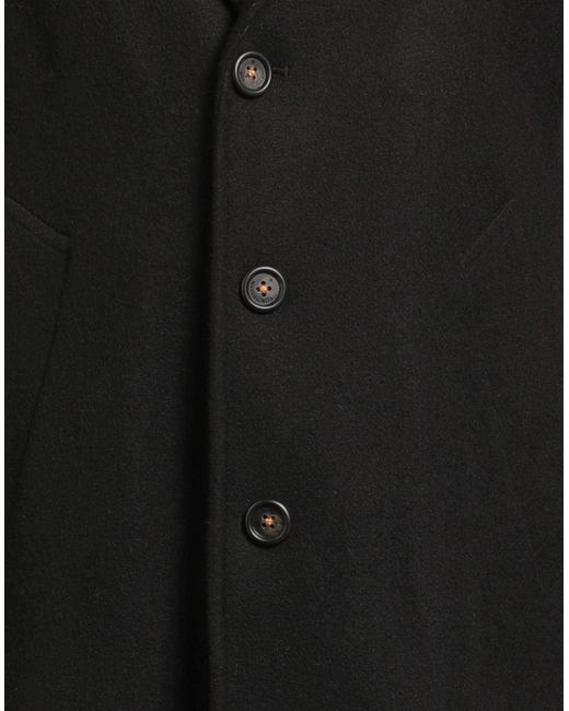 Manuel Ritz Black Coat Polyester, Acetate, Wool for men