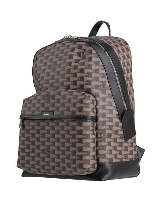 Bally Gray Taupe Backpack Textile Fibers for men