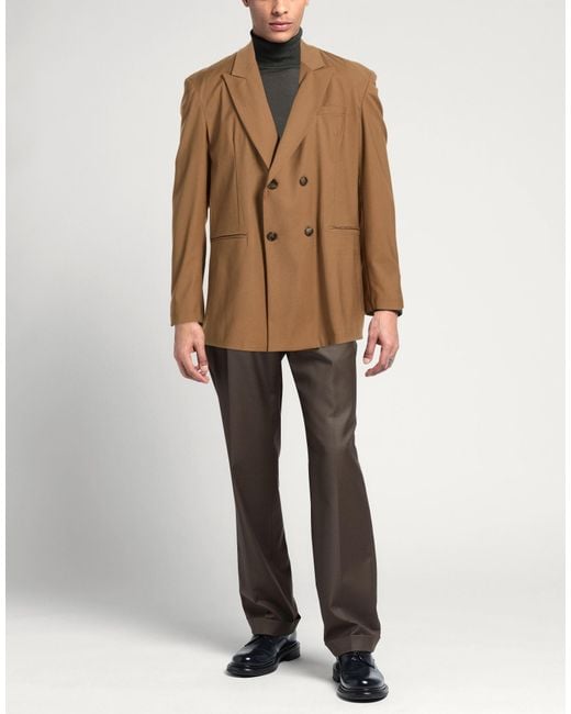 Exte Brown Camel Blazer Polyester, Wool, Viscose for men