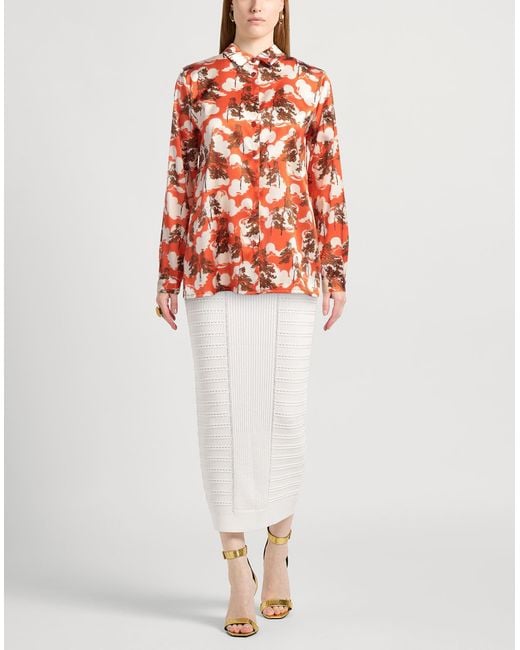 Siyu Orange Shirt Silk, Elastane