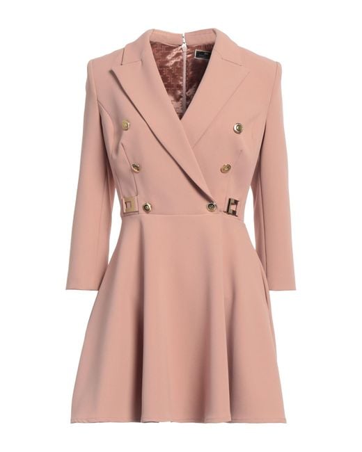 Elisabetta Franchi Pink Blush Mini Dress Polyester, Elastane
