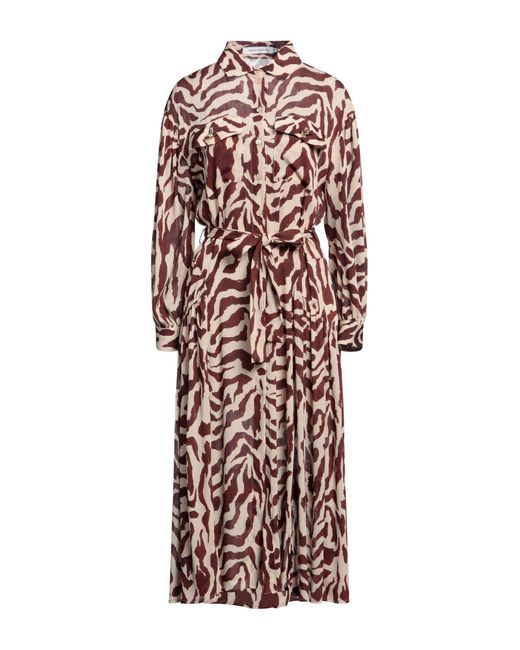 SIMONA CORSELLINI Brown Midi Dress